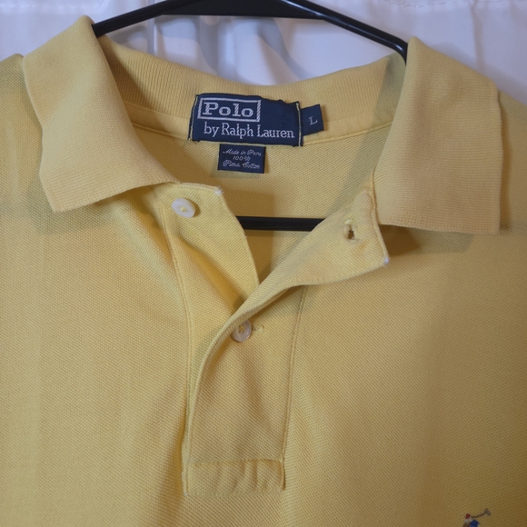 Polo by Ralph Lauren Men's Bright Yellow Polo Shirt Size L - Picture 5 of 9